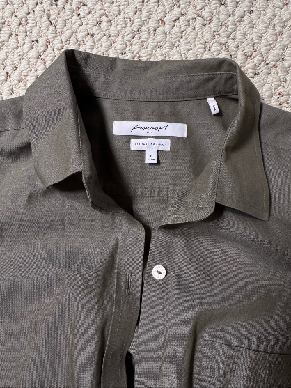 Foxcroft Grey Green Non-Iron women Shirt 0023
